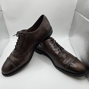 Allen Edmonds Park Ave. Cap Toe Oxford. Dark Brown Leather. Gently Worn. 9.5